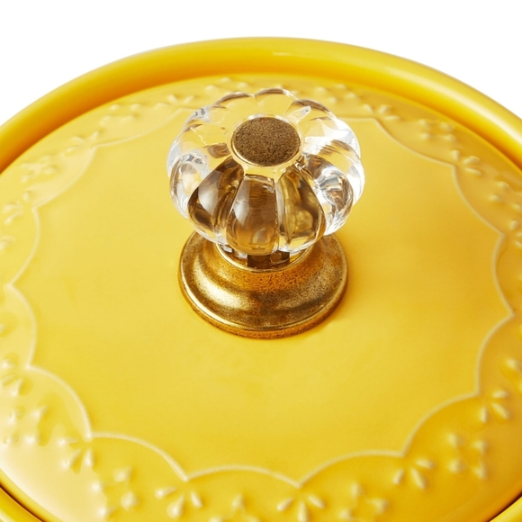 💕 New Pioneer Woman Sweet Romance Yellow Gingham Garlic Keeper - Picture 5 of 9